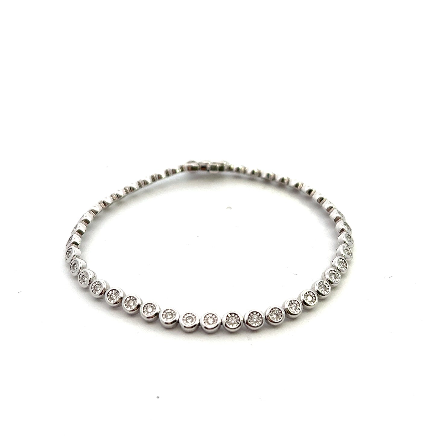 9ct White Gold 0.50ct Diamond Line Bracelet