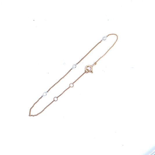 9ct Yellow Gold Diamond Trace Bracelet