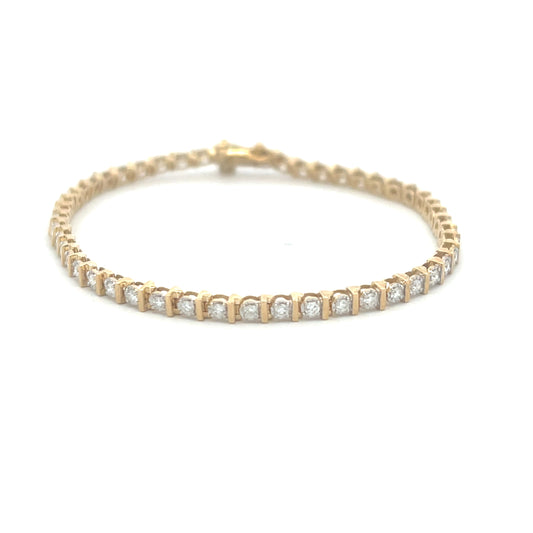 9ct Yellow Gold 1ct Diamond Tennis Bracelet