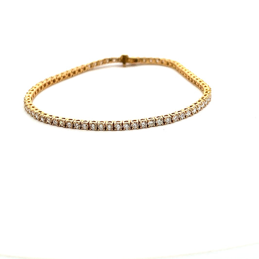 Lab Grown Brilliant Cut 3.12ct Diamond Bracelet 18ct Yellow Gol