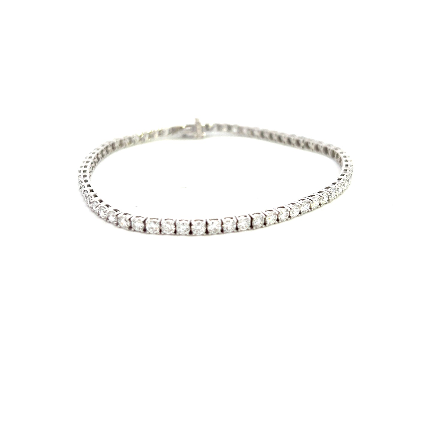 Lab Grown Brilliant Cut 4.29ct Diamond Bracelet 18ct White Gold