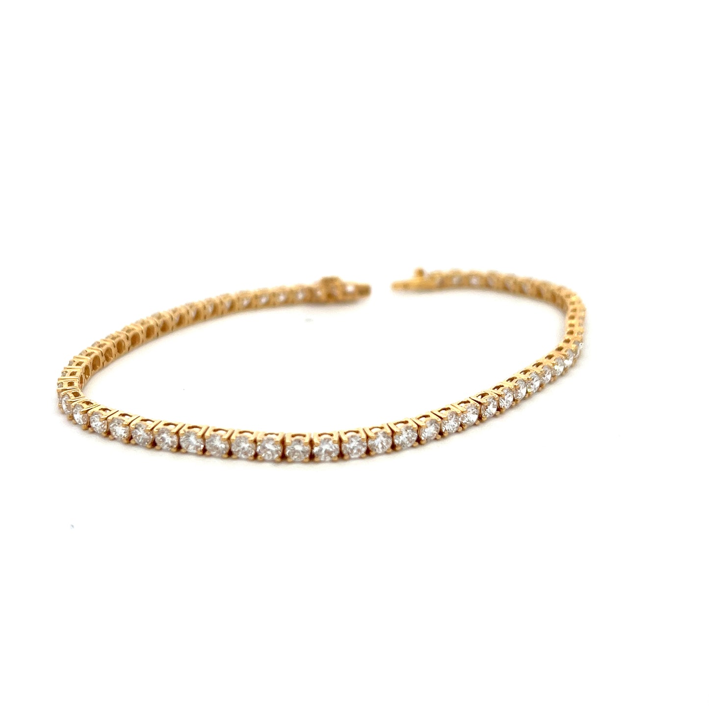 Lab Grown Brilliant Cut 5.09ct Diamond Bracelet 18ct Yellow Gold