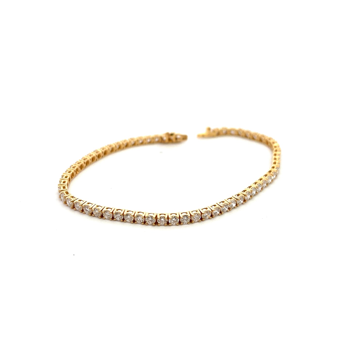 Lab Grown Brilliant Cut 5.09ct Diamond Bracelet 18ct Yellow Gold
