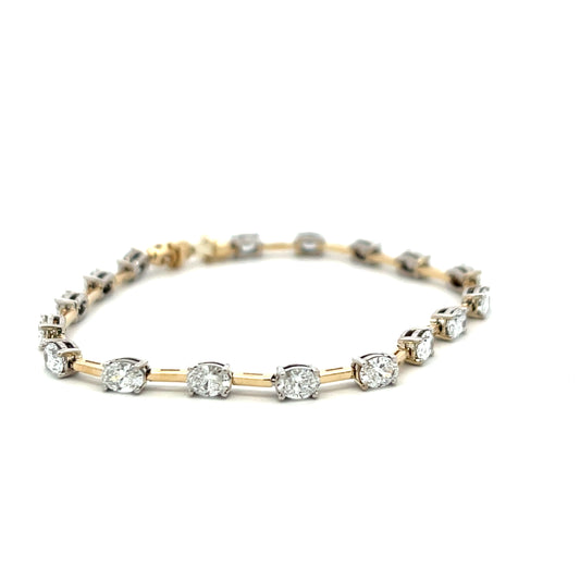 9ct Yellow Gold Laboratory Grown Diamond Oval 5.10ct Bracelet