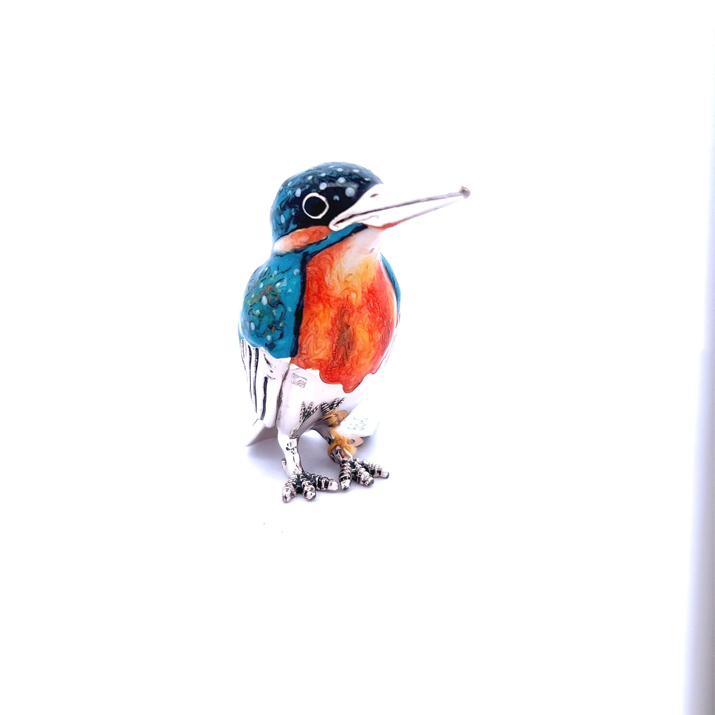 Sterling Silver Enamel Medium Kingfisher Figurine