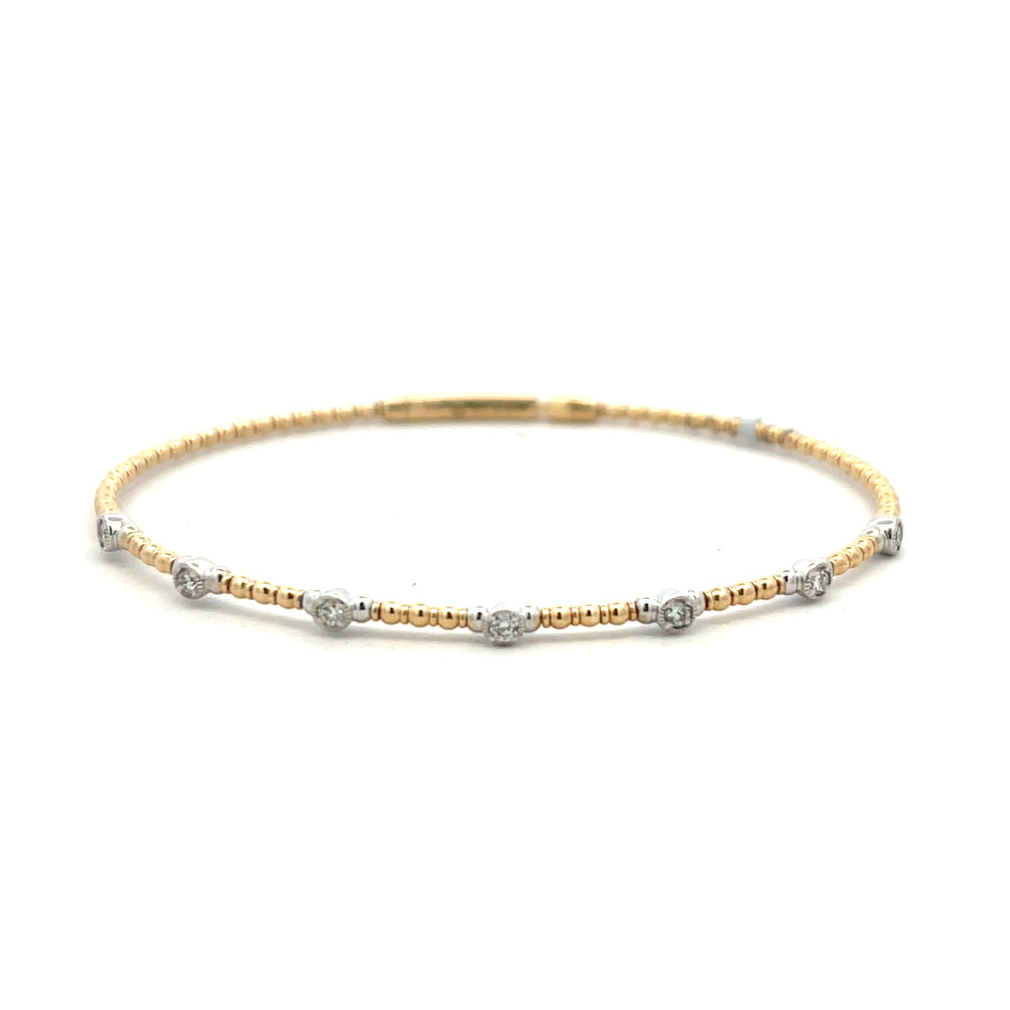 14ct Yellow Gold 0.24ct Diamond Twist Bangle