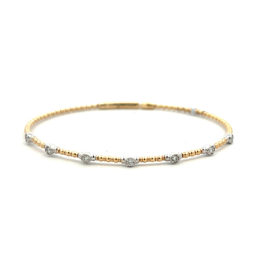 14ct Yellow Gold 0.24ct Diamond Twist Bangle