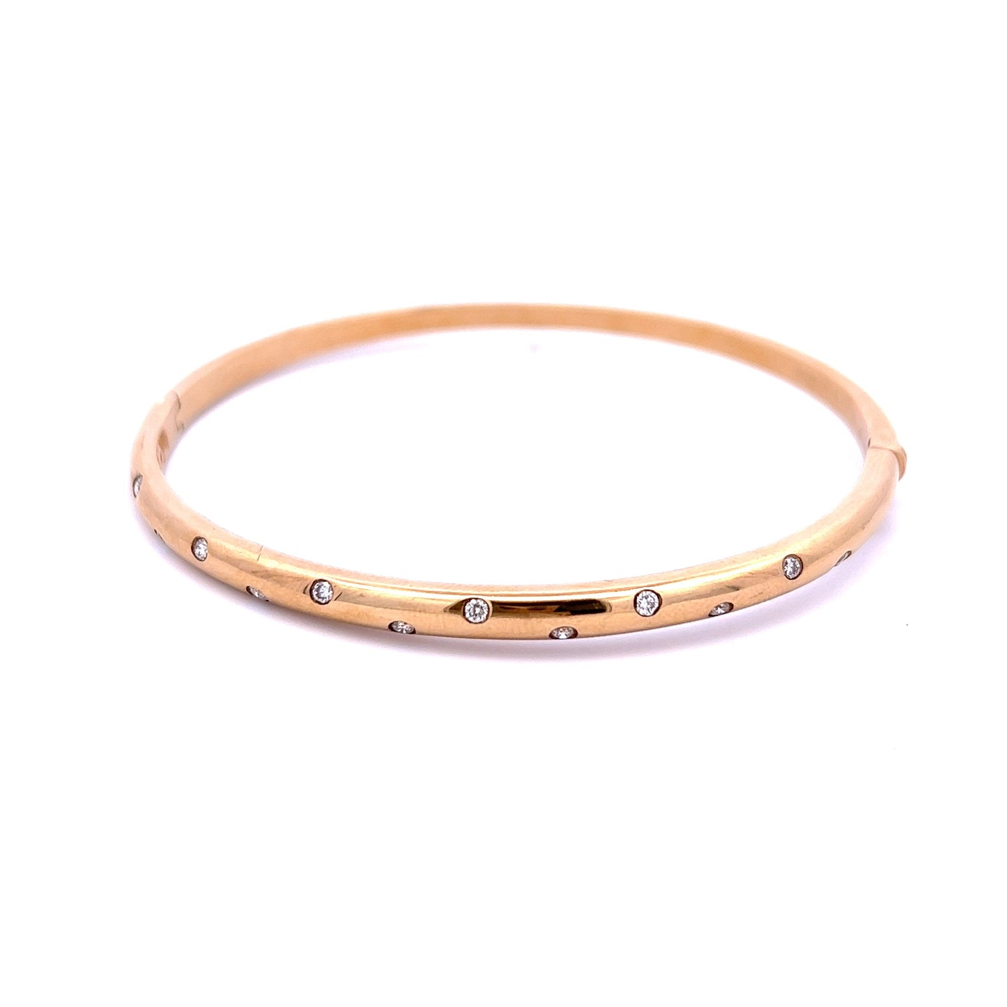 9ct Yellow Gold Scattered Diamond Bangle