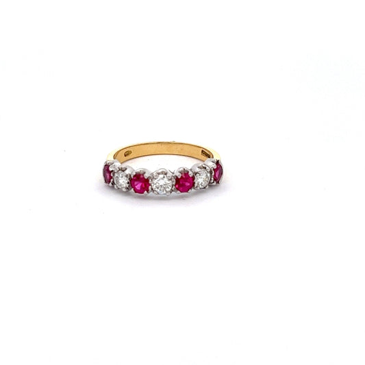18ct Yellow Gold Ruby and Diamond Ring