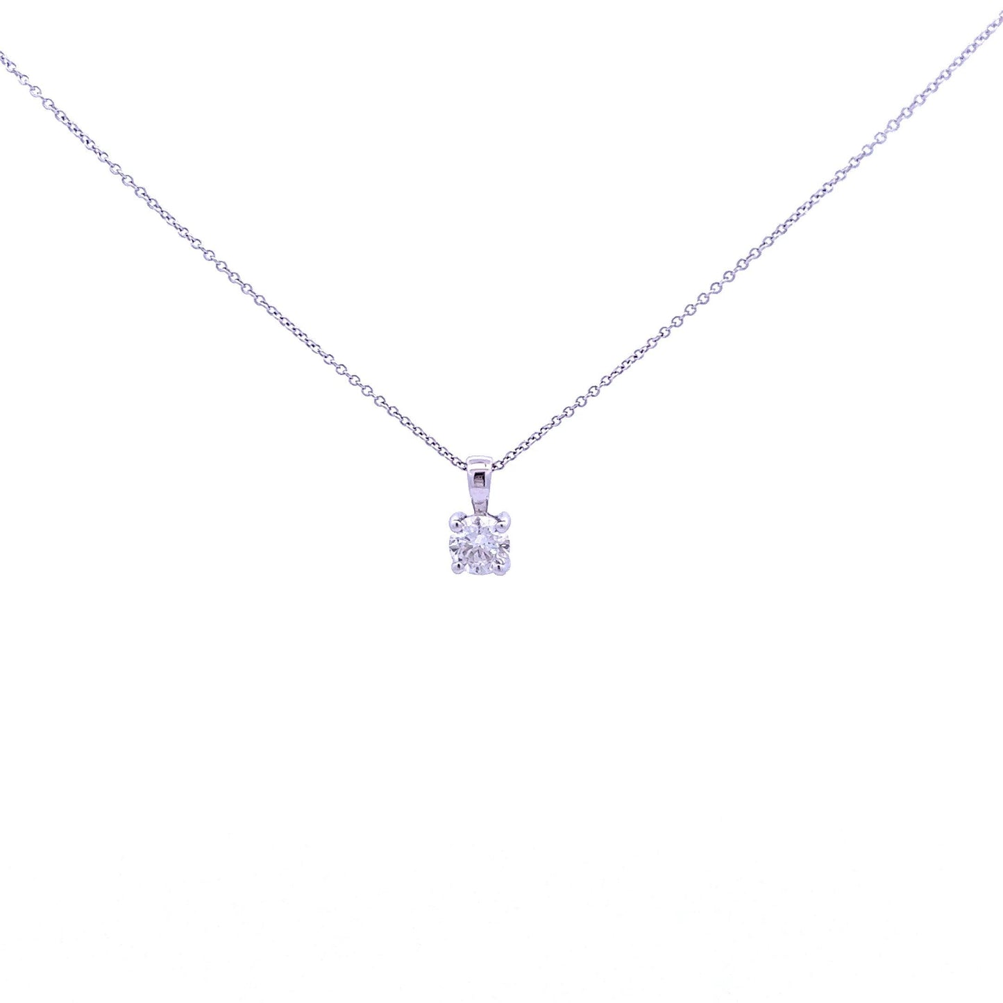 18ct White Gold 0.51ct Brilliant Cut Diamond Pendant
