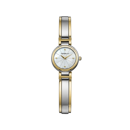 Herbelin Two Colour Lady H Dame Bangle Watch 17312BMT1N19