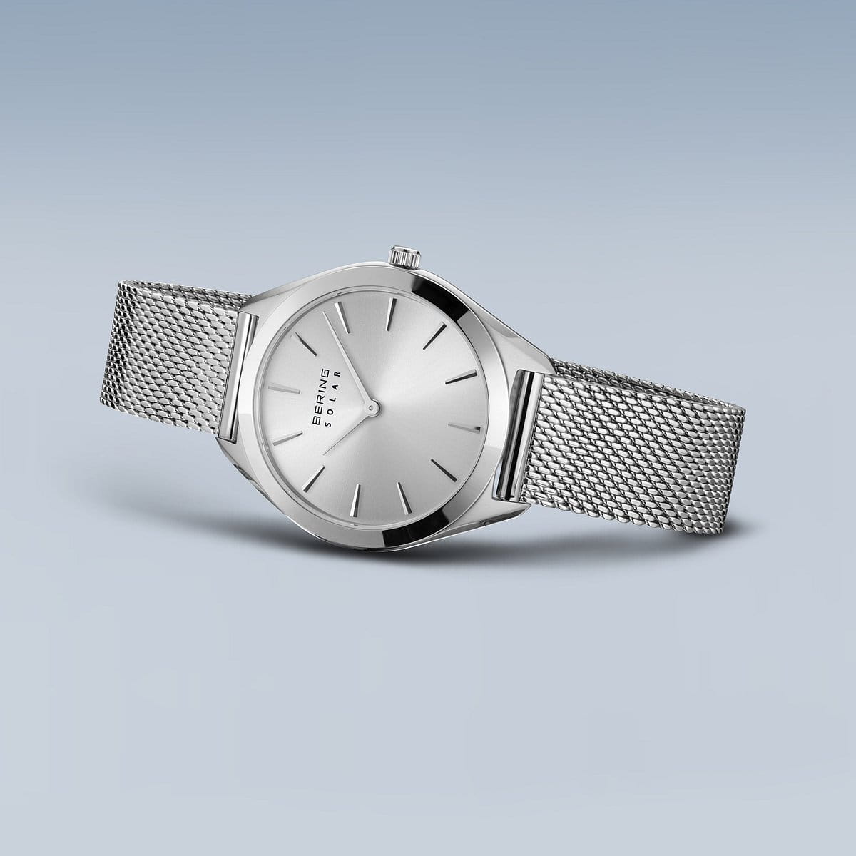 Bering Solar Stainless Steel Metallic Dial Mesh Bracelet Watch 17331-000