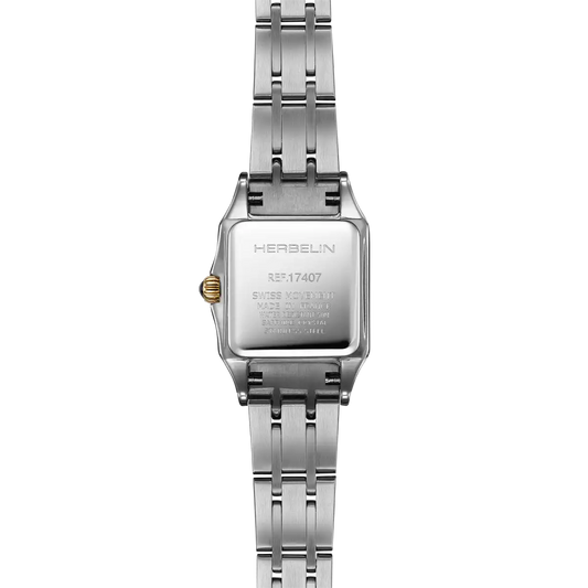 Herbelin Bi-Metal Square Roman Numeral Dial Mini Luna Bracelet 17407BT08