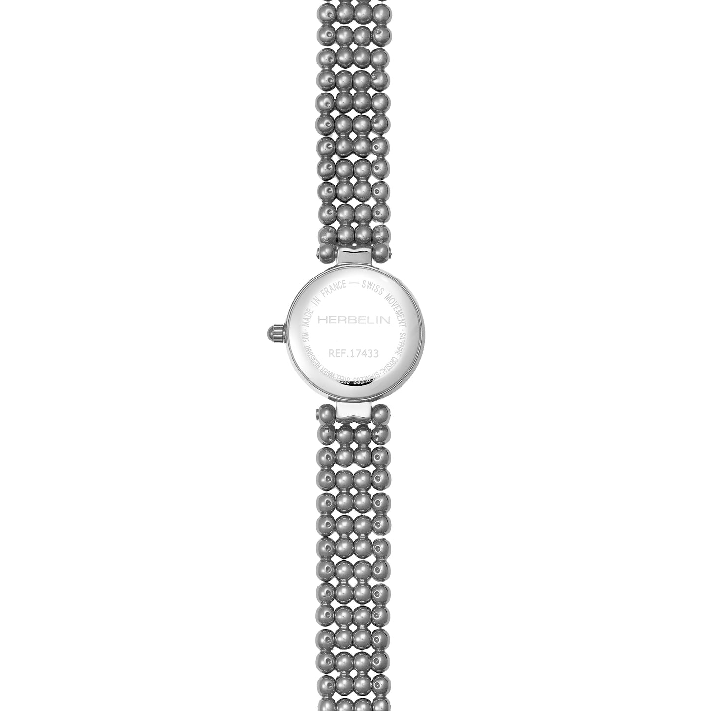 Herbelin Ladies Perles Mini 21mm White Mother-of-Pearl Dial Stainless Steel Bracelet 17433B89