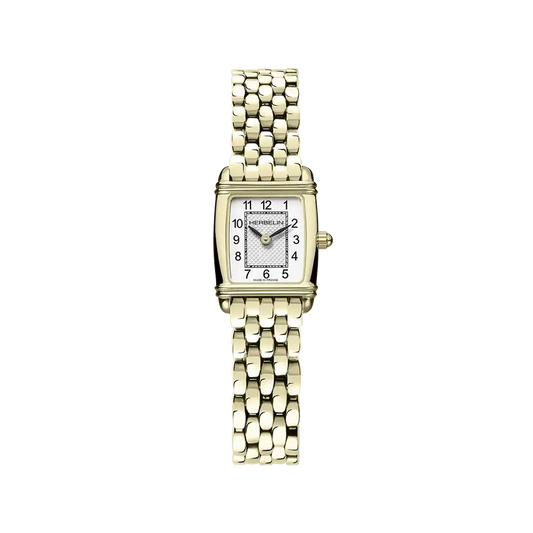 Herbelin Ladies Art Deco Tonneau Yellow Gold PVD Bracelet Watch 17438BP1N22