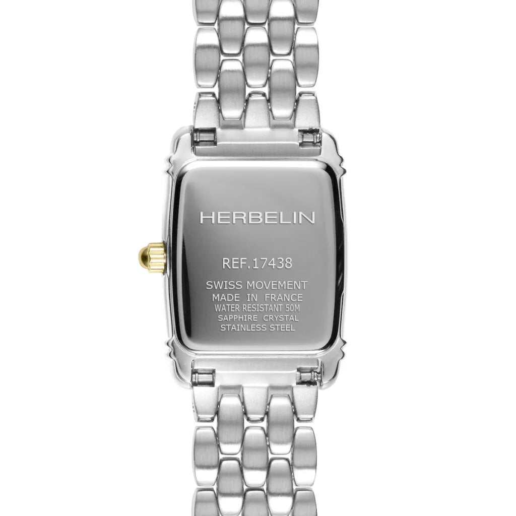 Herbelin Art Deco Style Mini Tonneau Bracelet Watch 17438BT22