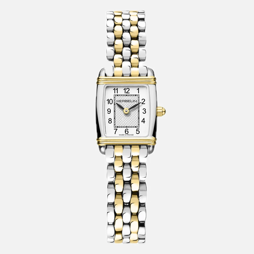 Herbelin Art Deco Style Mini Tonneau Bracelet Watch 17438BT22