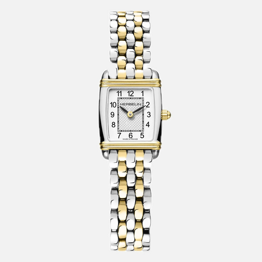 Herbelin Art Deco Style Mini Tonneau Bracelet Watch 17438BT22