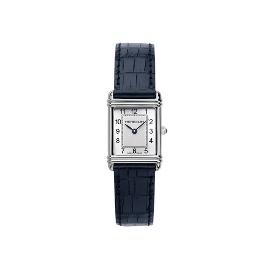 Herbelin Art Deco Rectangular Arabic Numbers Steel Strap Watch 17478AP22BL