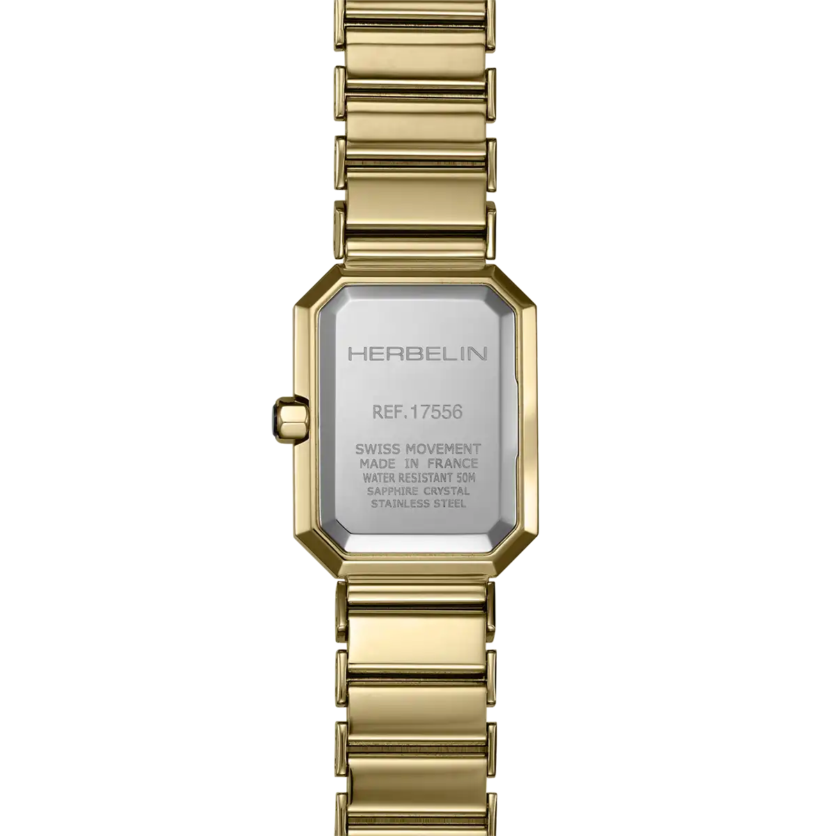 Herbelin Octogone Yellow Gold Plated Mother of Pearl Dial Bracelet Watch 17556BP1N19