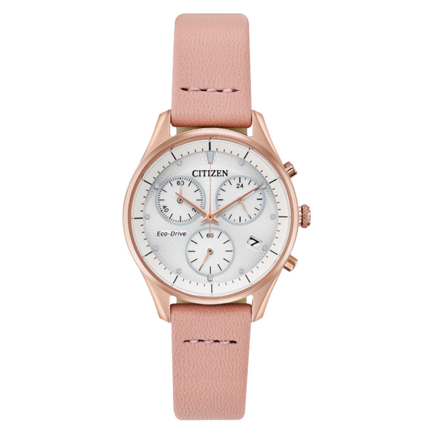 Citizen Chronograph Pink Leather Strap Watch FB1443-08A