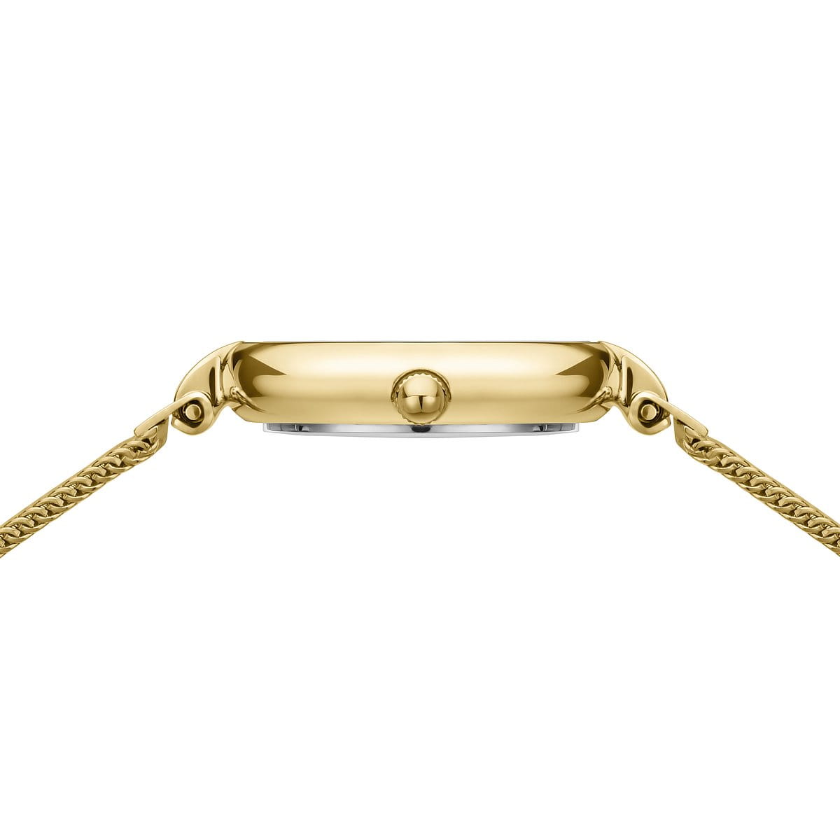 Bering Yellow Gold Plated Round Diamond Dot Dial Mesh Bracelet Watch 17724-330