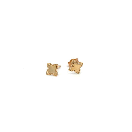 9ct Yellow Gold Light Clover Stud Earrings
