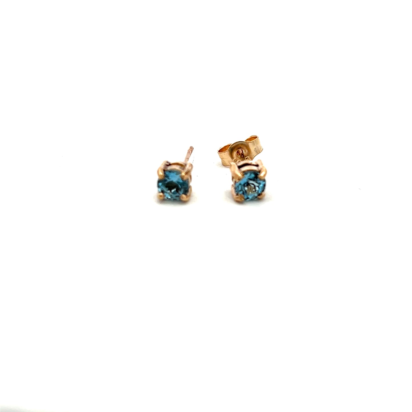 9ct Yellow Gold Aquamarine Stud Earrings