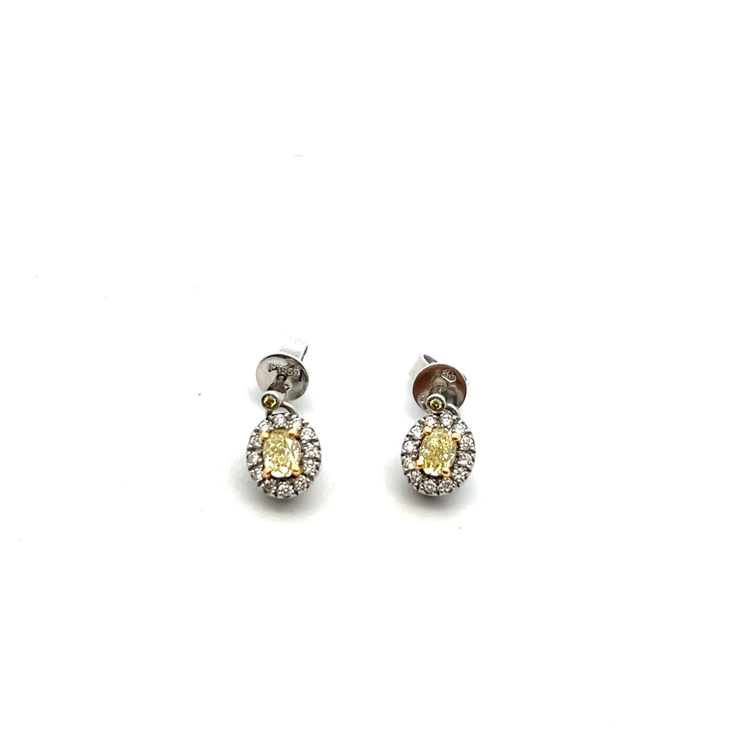 Platinum Yellow Diamond Drop Earrings