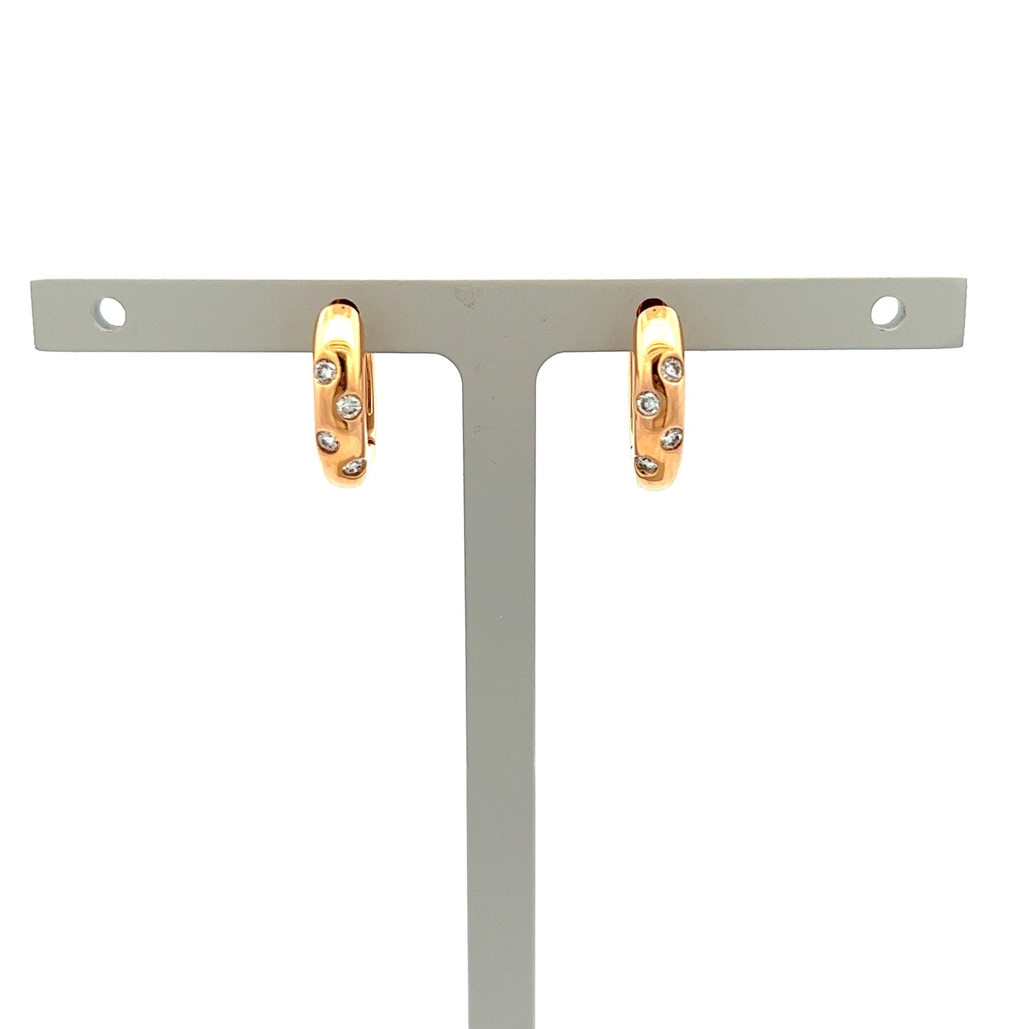 18ct Yellow Gold Scattered Diamond Hoop Earrings