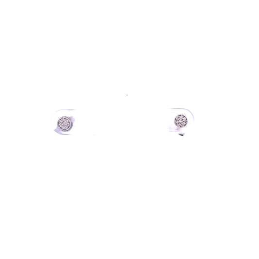9ct White Gold Diamond Stud Earrings