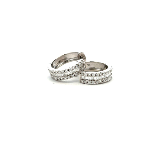 18ct White Gold 1.03ct Diamond Hoop Earrings