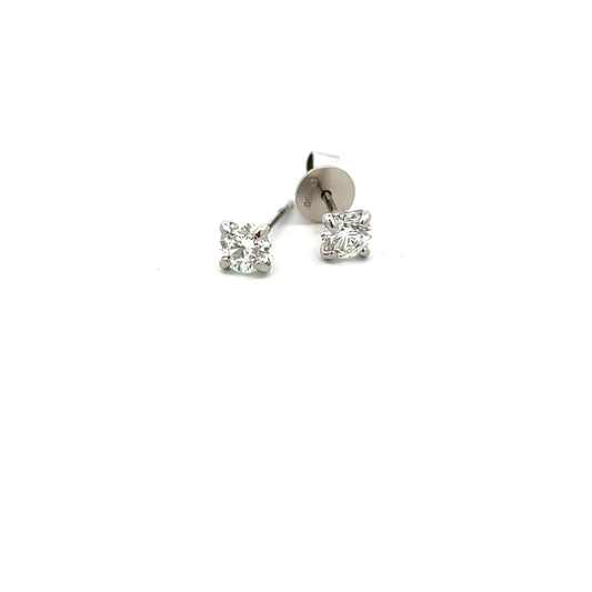 Platinum Brilliant Cut 0.80ct Diamond Four Claw Stud Earrings