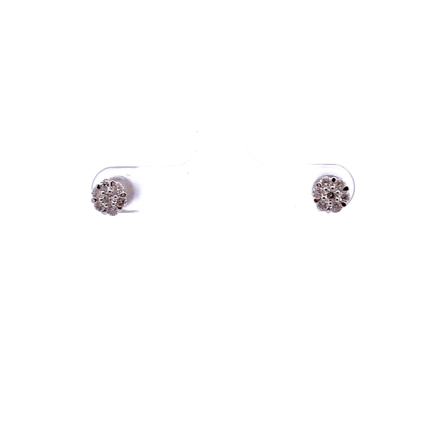 Platinum Diamond Floral Stud Earrings