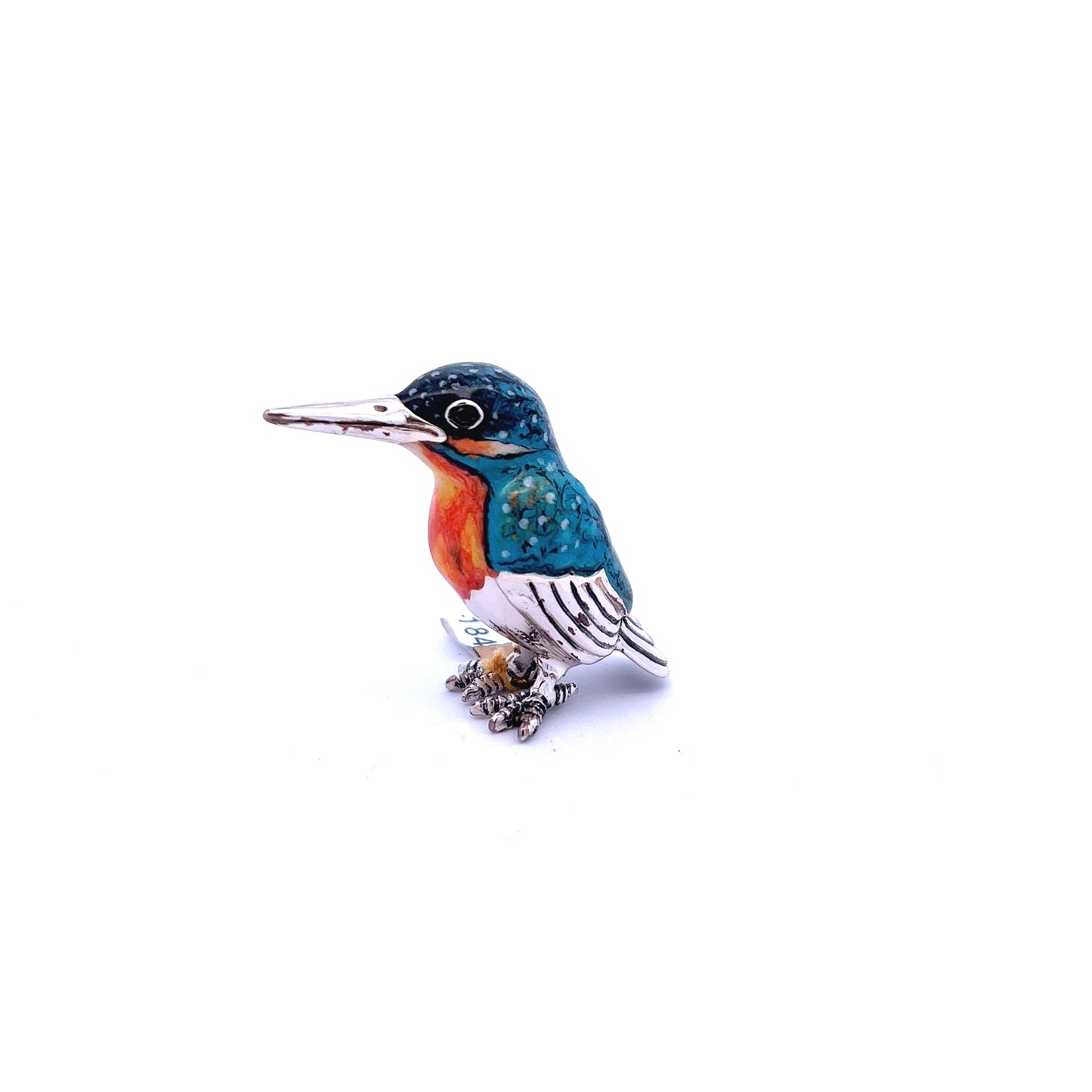 Sterling Silver Enamel Small Kingfisher Figurine