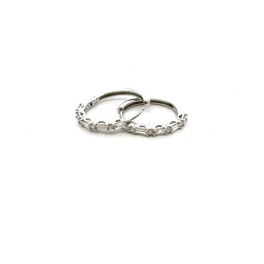 18ct White Gold 0.43ct Diamond Huggy Hoop Earrings