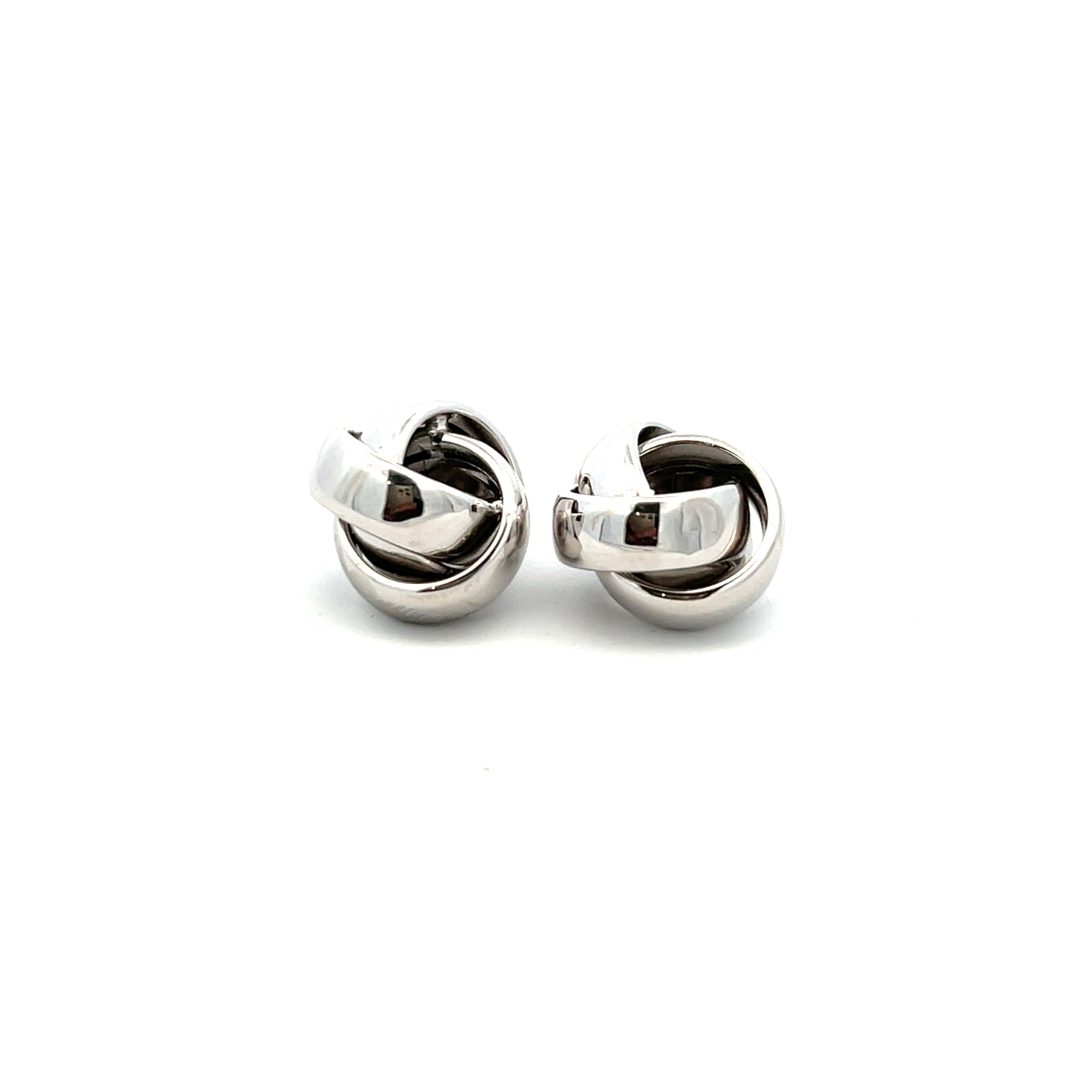 18ct White Gold Knot Stud Earrings