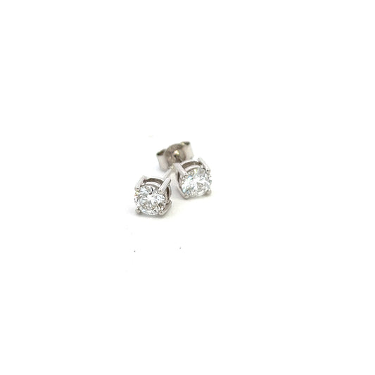 18ct White Gold Laboratory Grown 1.04ct Brilliant Cut Stud Earrings