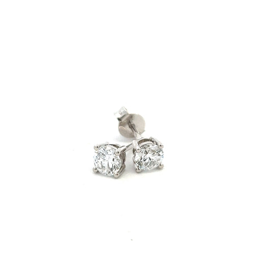 18ct White Gold Laboratory Grown 1.00ct Brilliant Cut Stud Earrings