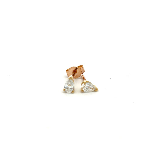 9ct Yellow Gold Laboratory Grown Pear Cut Diamond Stud Earrings