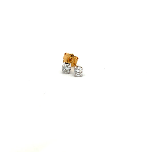 18ct Yellow Gold Laboratory Grown Brilliant Cut Diamond Stud Earrings