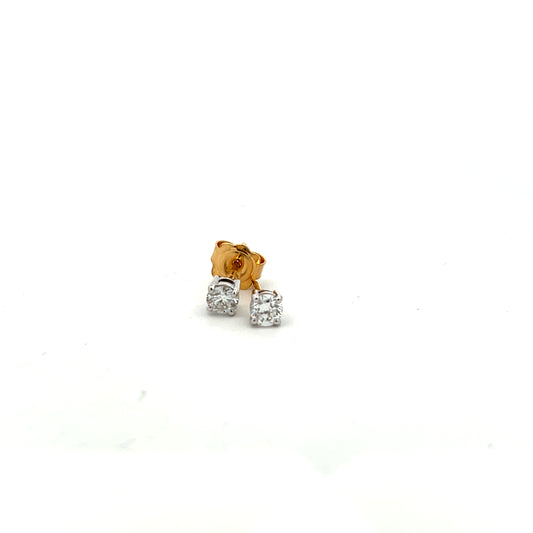 18ct Yellow Gold Laboratory Grown Brilliant Cut Diamond Stud Earrings