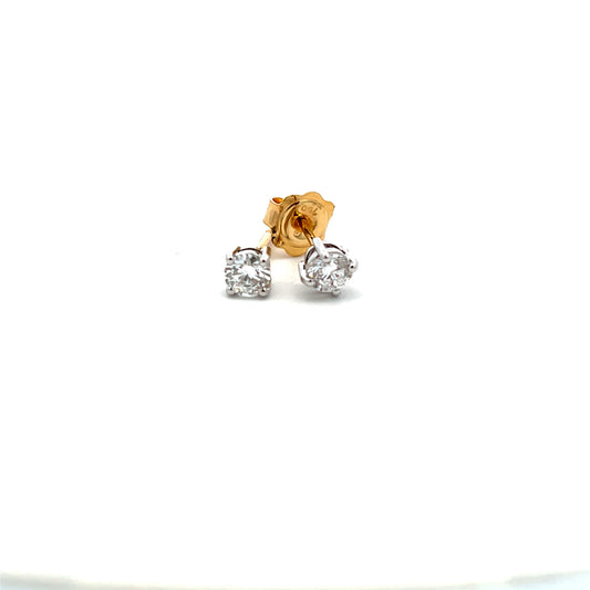 18ct Yellow Gold Laboratory Grown Diamond 0.60ct 4 Claw Stud Earrings