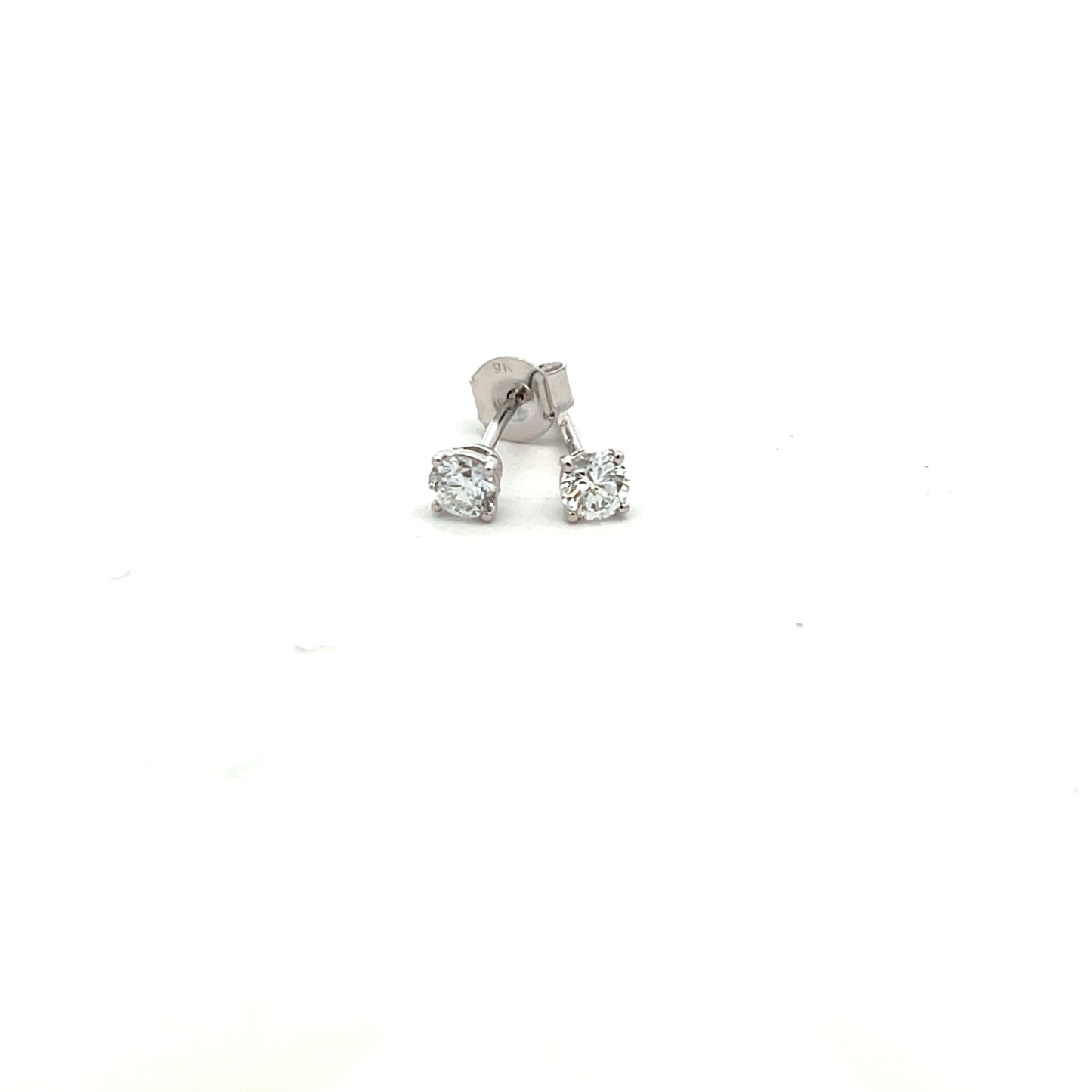 9ct White Gold Laboratory Grown Diamond 0.41ct Brilliant Cut Stud Earrings