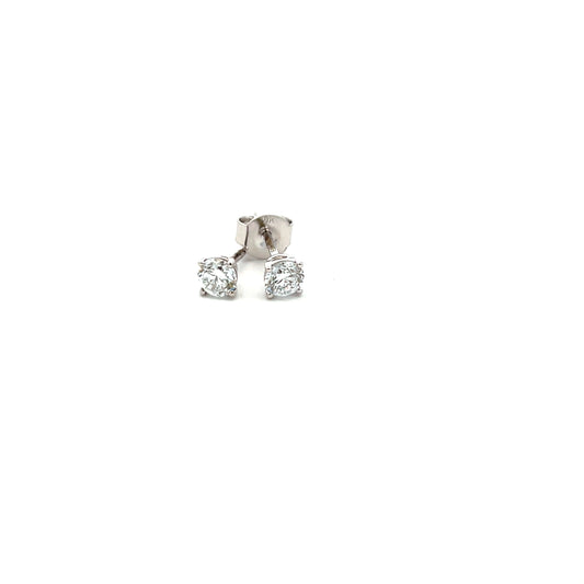 9ct White Gold Laboratory Grown Diamond 0.51ct Brilliant Cut Diamonds 4 Claw Stud Earrings