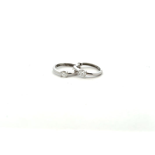 9ct White Gold Laboratory Grown Diamond Hinged Hoop Earrings