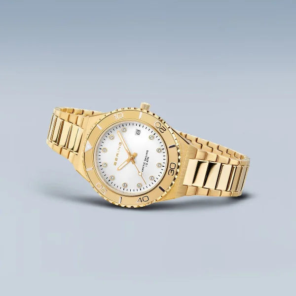 Bering Arctic Sailing Polished Yellow Gold Plated Bracelet Watch 18936-734