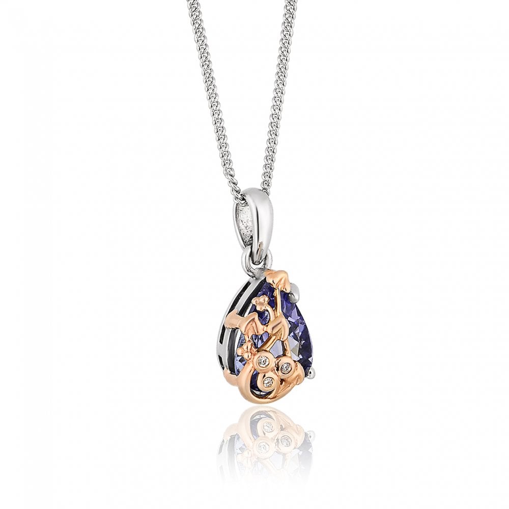 Clogau Tree of Life 18ct White Gold Pendant & Chain 18WTOLTP Tanzanite & Diamonds