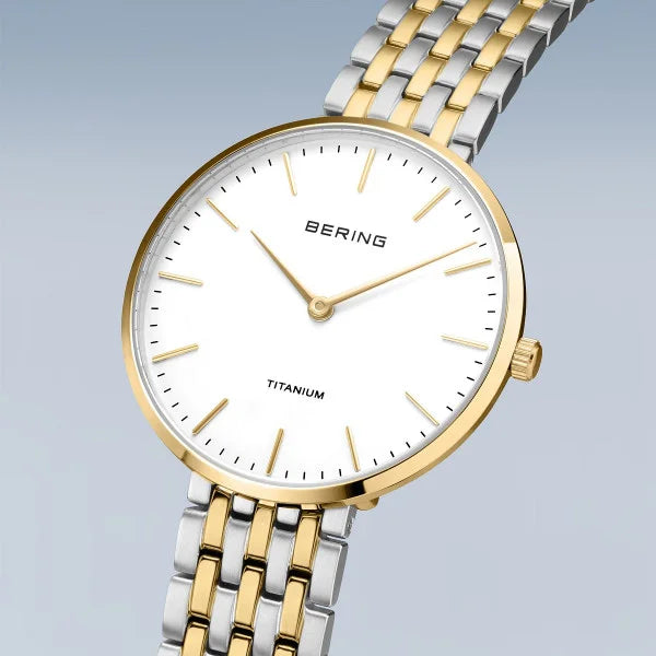 Bering Titanium Polished Yellow Gold Plated Bracelet Watch 19334-010