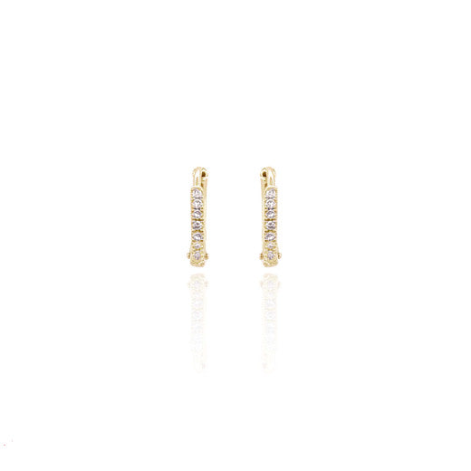 9ct Yellow Gold Diamond Hoop Earrings